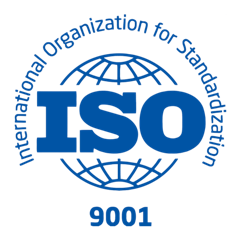 ISO 9001 certified badge