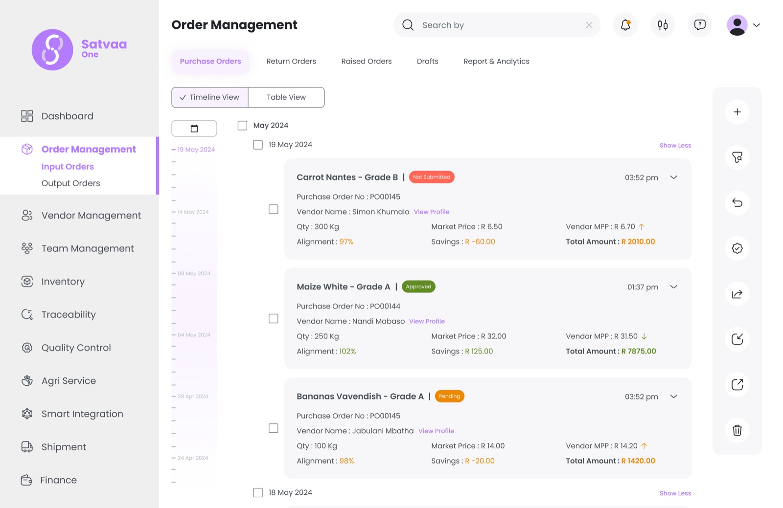 Satvaa — Food-processing ERP